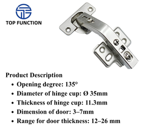 135 Degree Cold Rolled Steel Modern <b>Cabinet</b> Hinge for <b>Corner</b> Kitchen <b>Cabinets</b> with Smooth Opening and Durable Performance - Product Image 2