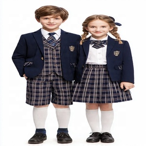 Nuevo Diseño de Uniformes Escolares Unisex para Niños, Conjunto con Corbata, Logotipo Personalizado, Color Personalizado, Algodón Poliéster, Servicio OEM, Aguja - Product Image 4