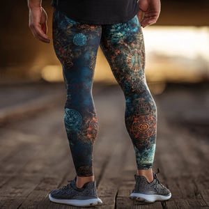 Leggings de compression par sublimation 2026 pour hommes, pantalon imprimé à taille élastique, streetwear d'été pour hommes, leggings par sublimation pour hommes - Product Image 2