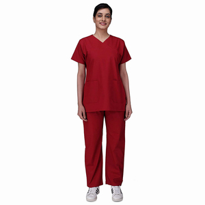 Tops Short Sleeve Pockets Buttons Uniforms Men <b>Scrub</b> Tops Beauty Salon Spa Workwear <b>Clothes</b> Overalls Set - Product Image 1