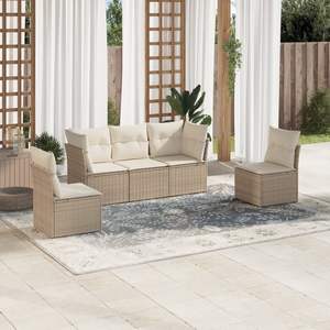 Conjunto de Sofás de Jardín en Color Beige Crema - Product Image 1