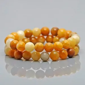 Pulsera Elástica de Cuentas de Aventurina Amarilla Natural de 8mm, Lisas y Redondas, Grado AA, Joyería Curativa al por Mayor - Product Image 2