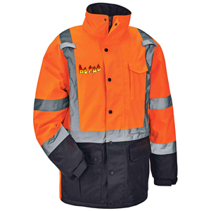 Veste de sécurité OEM personnalisée pour hommes, haute visibilité, réfléchissante, bicolore vert fluo et noir, vêtements de travail d'hiver pour hommes - Product Image 1