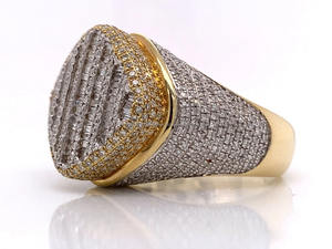 Anillo de Plata de Ley 925 Certificado con Moissanita en Forma de Domo, Clásico, Estilo Hip Hop, Regalo de Boda, Diamante Simulado, Completamente Engastado - Product Image 3