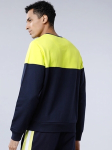 Sudadera de Cuello Redondo para Hombre, Diseño con Bloques de Color, Corte Regular, Informal, Tejida, 100% Algodón, para Otoño - Product Image 3