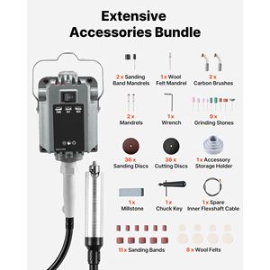 Smerigliatrice Elettrica a Albero Flessibile da 125W 18000RPM con Controllo a Pedale, Utensile Rotante con 112 Accessori per Taglio e Incisione - Product Image 4