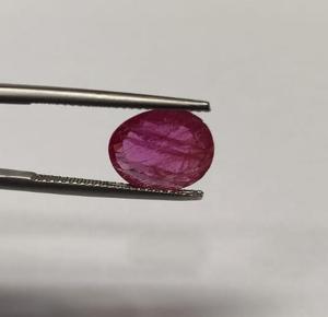 พลอยทับทิมพม่าธรรมชาติสีแดง ไม่ผ่านการอบอุ่น รูปทรงวงรี สำหรับทำแหวน - Product Image 2