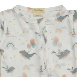 La Baleine du temps Barboteuse à fermeture éclair en bambou élasthanne de qualité supérieure pour bébé - Product Image 3