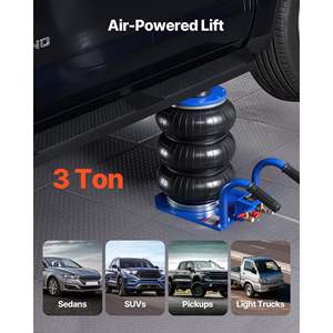 3 <b>Ton</b>/6613 Lbs Triple <b>Bag</b> Air Jack Pneumatic Short Handles Fast Lifting 17.7 Inch/450 mm for Car SUV Pickup Truck Repair Garage - Product Image 4