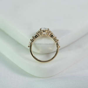 แหวนหมั้นผู้หญิงทอง 14K ได้รับการรับรองจาก IGI ประดับเพชรเลี้ยงในห้องปฏิบัติการทุกทรงเจียระไน ชุบโรเดียม เหมาะสำหรับงานปาร์ตี้ - Product Image 4