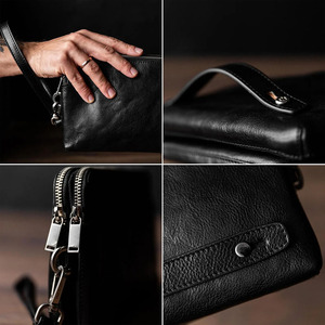 Bolso de mano de cuero de lujo con cremallera resistente, acabado elegante y almacenamiento organizado para reuniones de negocios y eventos nocturnos - Product Image 6