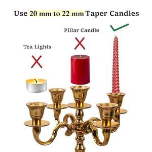 Premium 5 Arms Candelabra Candle <b>Holder</b> Aluminum Candelabra Candle Stand for Home Decor Wedding Table <b>Holder</b> At Good Price - Product Image 5
