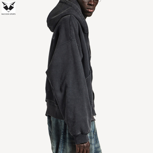 Sweat à capuche élégant à double couche avec capuche intérieure contrastante, style streetwear oversize, tissu épais, fermeture éclair personnalisée, pour homme, hiver - Product Image 4