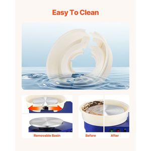 Tornio per Ceramica Elettrico con Velocità Regolabile 14 RPM, 60-300 RPM, Base Staccabile, Pedale e Asta di Sollevamento - Product Image 5