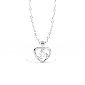 Pendentif Cœur Plaqué Or 18K Aarinya avec Diamant Taille Brillant Certifié IGI, Bijou Cadeau pour Femme pour Fiançailles et Fêtes - Product Image 2
