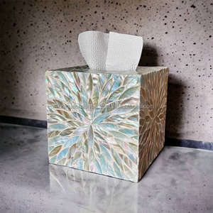 Lo último en accesorios para servilletas de vajilla, caja de pañuelos rectangular hecha de madreperla, diseño Floral, soporte para pañuelos a bajo precio - Product Image 3