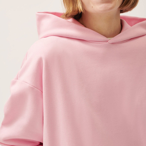 Sudadera con Capucha Unisex Rosa Elegante, Sudadera de Felpa, Corte Regular, Diseño de Bolsillo de Color Sólido, Ropa Casual de Otoño, Sudadera Tejida - Product Image 3