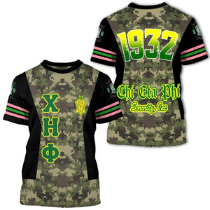 Camiseta Negra para Hombre Chi Eta Phi, Manga Corta, Estampada, Corte Regular, Informal, de Algodón Jersey, con Patrón Geométrico, Cuello Redondo - Product Image 5