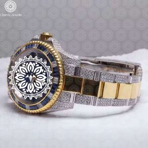 Reloj de Cuarzo Analógico de Lujo para Mujer Charm Jewells, Esfera Redonda de Acero Inoxidable de 40 mm, Cristal de Zafiro Luminoso, Estilo Joyería de Moda - Product Image 4
