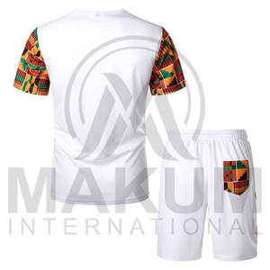 Ensemble deux pièces décontracté pour homme, t-shirt à manches courtes et short, respirant, séchage rapide, élastique, imprimé, grande taille, sensation de fraîcheur glacée, idéal pour l'été - Product Image 2