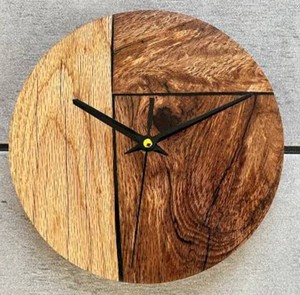 Horloge murale mécanique en bois, décoration en mousse, silencieuse, analogique, à suspendre, décoration de salon, décoration de la maison, fabrication artisanale, finition haut de gamme - Product Image 6