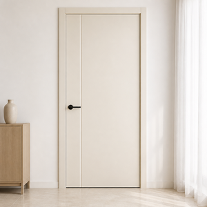 Fabricant OEM, porte intérieure en bois MDF de haute qualité, design intérieur, porte plate en contreplaqué, porte finition mélamine pour projet - Product Image 5