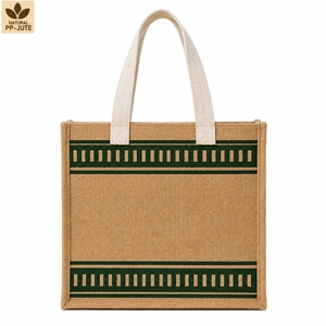 Bolsa de Compras de Yute Natural Laminada en PP con Logotipo Personalizado, 30x30x20cm, Venta al Por Mayor, Fabricante de Marca Privada OEM, Exportador B2B - Product Image 6
