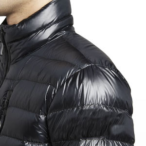 Men's Black Puffer <b>Jacket</b> Stand Collar Zipper Closure Quilted Windproof Down Filled Winter Coat Slim Fit Casual Style - Product Image 3