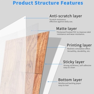Adesivi da terra Peel-and-Stick in PVC autoadesivi rimovibili impermeabili in legno naturale aspetto pavimento in plastica - Product Image 6