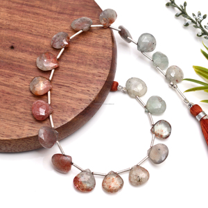 Cuentas de Piedra Solar de Oregón Naturales Hechas a Mano, Certificadas por Terceros, Facetadas en Forma de Corazón, Hilo de 8 Pulgadas, Cuentas Sueltas para Joyería - Product Image 2