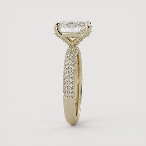Custom 14K Solid Gold Oval Lab Grown <b>Diamond</b> Engagement <b>Ring</b> with Pave Accent Classic Delicate Bridal Anniversary <b>Ring</b> Wholesale - Product Image 5