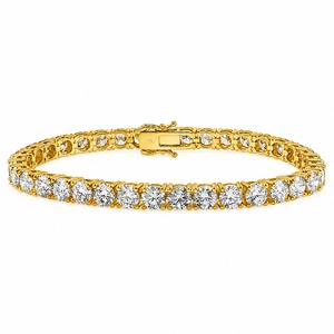กำไลข้อมือเพชรทรงกลมเจียระไนแบบบริลเลียนท์ทองคำแท้ 14K สำหรับผู้หญิง ได้รับการรับรองจาก GIA เครื่องประดับแต่งงานสุดคลาสสิก - Product Image 2