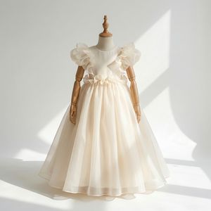 Robe de princesse mi-longue d'été pour filles de 3 à 10 ans, en tulle léger, directement de l'usine, fournie par le fabricant - Product Image 1