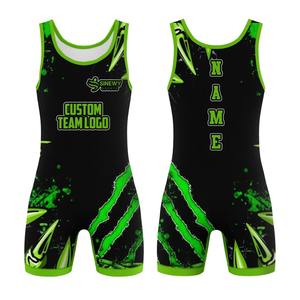 Singlet de Lucha Libre para Adultos y Niños con Estampado por Sublimación de Logotipo, Elástico y de Secado Rápido - Product Image 2