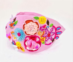 2025 Luxury Designer Beaded <b>Headband</b> for Women High Quality Embroidered Eco-Friendly Adjustable <b>Floral</b> Hairband - Product Image 1