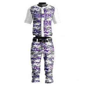 Uniforme de béisbol unisex para adultos, conjunto completo de poliéster 2025 de alta calidad y talla grande, novedad de 100%, diseño personalizado, venta al por mayor - Product Image 3