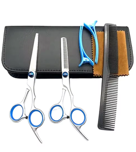 Ciseaux de coiffure professionnels en acier inoxydable noir et or de qualité supérieure, cisailles à effiler les cheveux Ariston International - Product Image 2