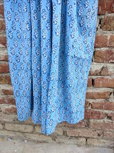 Vestido largo de verano 100% algodón estampado a mano con cuello en V y manga larga, con estampado floral, hecho a mano en India, para mujer. - Product Image 5