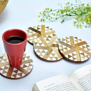 Posavasos de Resina de Madera Clásica de Grano Opulento, Hechos a Mano, Color, Tamaño y Forma Personalizados, 300 mm de Diámetro, para Café y Bebidas - Product Image 4