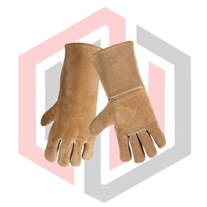 Reinforced Double Layer Leather Welding <b>Gloves</b> 7 oz Thick 16INCH Anti-Vibration Impact Reducing Durable Heat Resistant Cowhide - Product Image 3