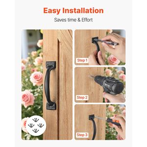 4pcs Rustic Heavy Duty 6.5in <b>Barn</b> <b>Door</b> <b>Handles</b> Carbon Steel Garden Gate Pulls Quality Window & <b>Door</b> Hardware - Product Image 4