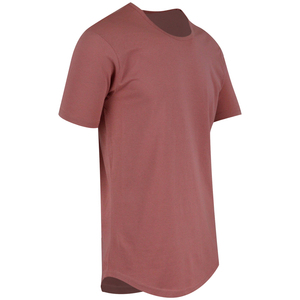 <b>Men's</b> <b>Longline</b> <b>T</b>-<b>Shirt</b> Regular Fit Short Sleeve O-Neck Solid Color Casual Blank Tee 100% Cotton Jersey Knitted Fabric - Product Image 6