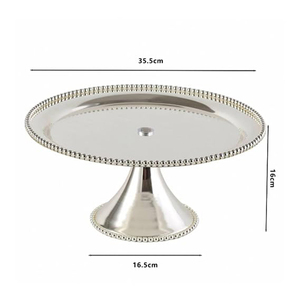 Support à gâteau sur pied pour mariage, élégant, à un seul niveau, pour banquet, rond, en métal, pour la maison - Product Image 3