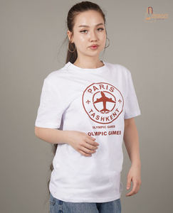 Camiseta de Algodón Unisex con Estampado de Temática de Vuelo, Ecológica, Corte Ajustado, Antiarrugas, de Secado Rápido, con Logotipo de Moda para Mujer - Product Image 1