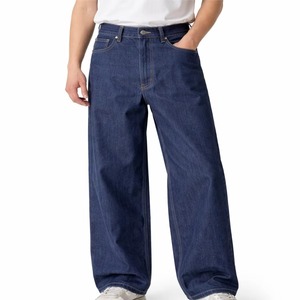 Vaqueros de mezclilla índigo teñido a mano de 17 oz, 100% algodón, cintura alta, corte recto casual, selvedge bordado, vintage, invierno - Product Image 3