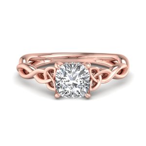 Bague en argent sterling S925 avec diamant moissanite en forme de coussin, motif celtique entrelacé, cadeau d'anniversaire pour femme - Product Image 3