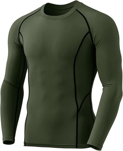 Camisetas de Compresión para Hombre, Ligeras, Negras, de Manga Larga, para Gimnasio, Deportivas, Capa Base - Product Image 1
