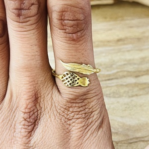 Latest High Demand Pineapple <b>Ring</b> Boho Brass <b>Rings</b> For Women 18k Gold Plated Fruit <b>Statement</b> Dainty Jewelry Wholesale/OEM/ODM - Product Image 3
