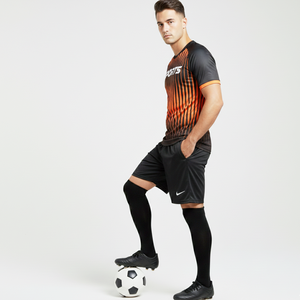 Camisetas de Fútbol en Negro y Naranja, Jersey Deportivo Personalizado de Manga Corta, Camisetas de Alta Calidad - Product Image 4