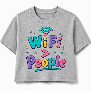 เสื้อครอปท็อปผู้หญิง แขนสั้น คอกลม ผ้าเจอร์ซีย์เนื้อแน่น 100% คอตตอน ระบายอากาศได้ดี สวมใส่สบายๆ สำหรับฤดูใบไม้ผลิและฤดูร้อน น้ำหนัก 180 กรัม - Product Image 1